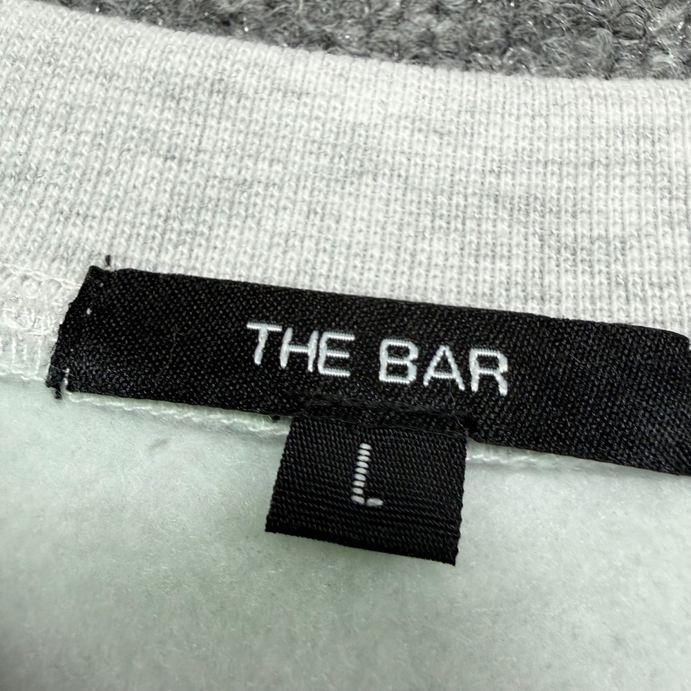 The Bar Ember Sweatshirt Womens Large Gray Brown Corduroy Elbow Patches RARE NEW - Picture 5 of 10